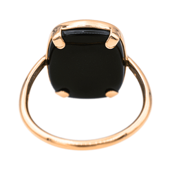 Bague GINETTE NY "Antique Ring" en or rose et onyx - Castafiore