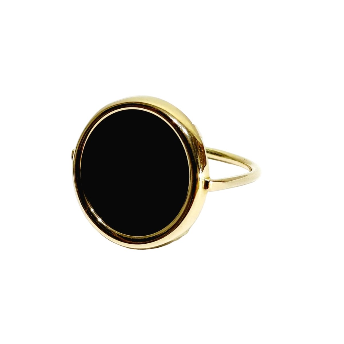 Bague GINETTE NY en or rose et onyx - Castafiore