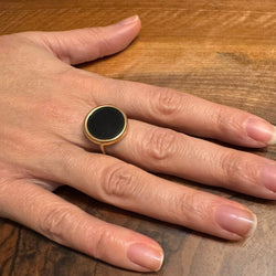 Bague GINETTE NY en or rose et onyx - Castafiore