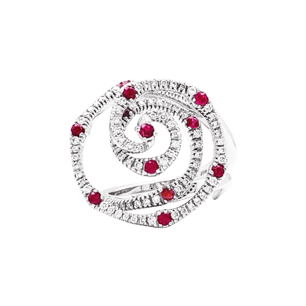 Ring Giovanni Ferraris, white gold, diamonds and rubies.