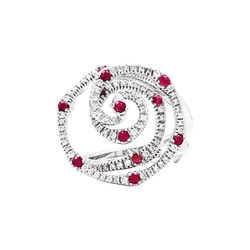 Ring Giovanni Ferraris, white gold, diamonds and rubies.
