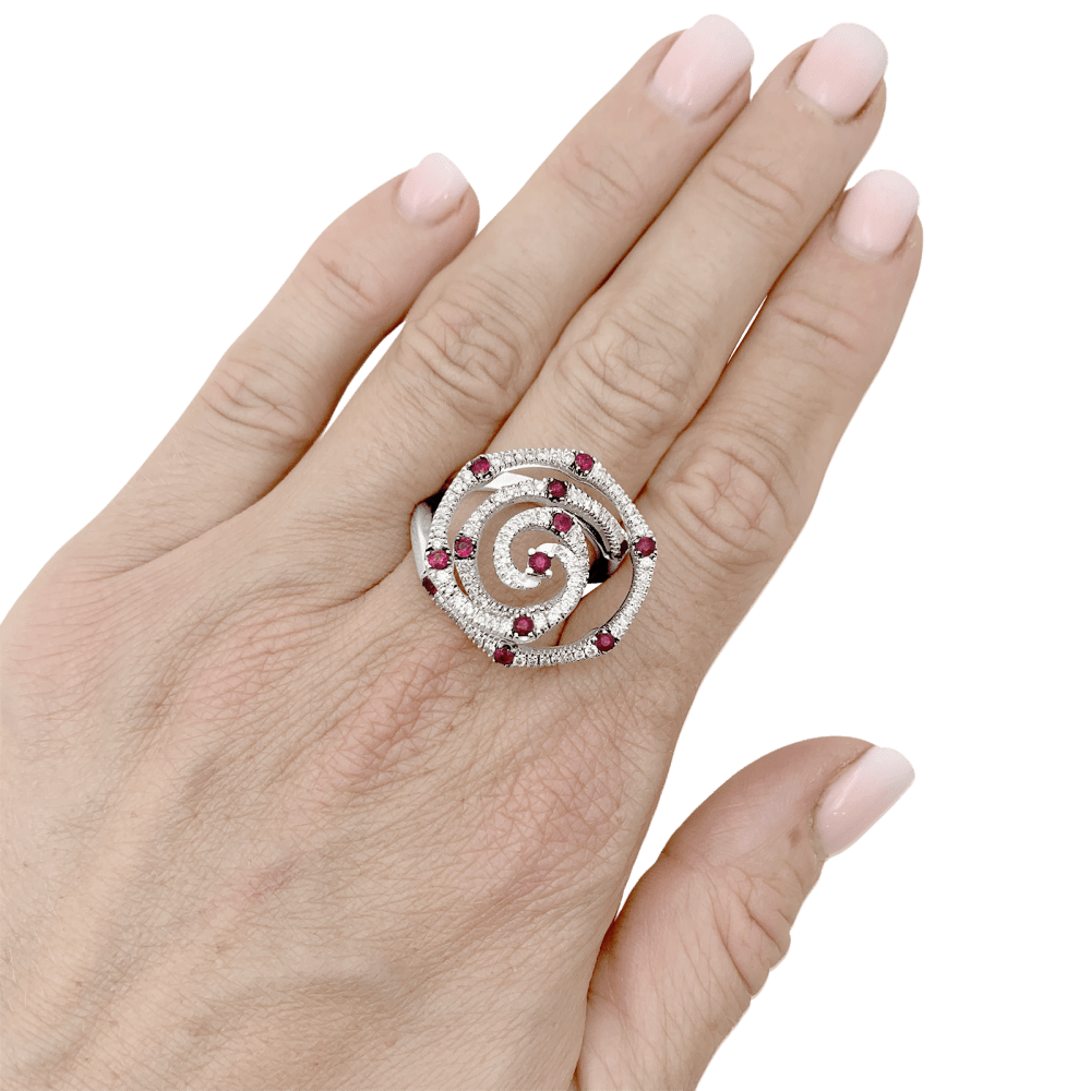 Ring Giovanni Ferraris, white gold, diamonds and rubies.