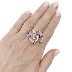 Ring Giovanni Ferraris, white gold, diamonds and rubies.