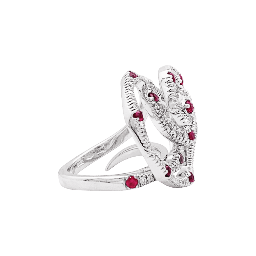 Ring Giovanni Ferraris, white gold, diamonds and rubies.