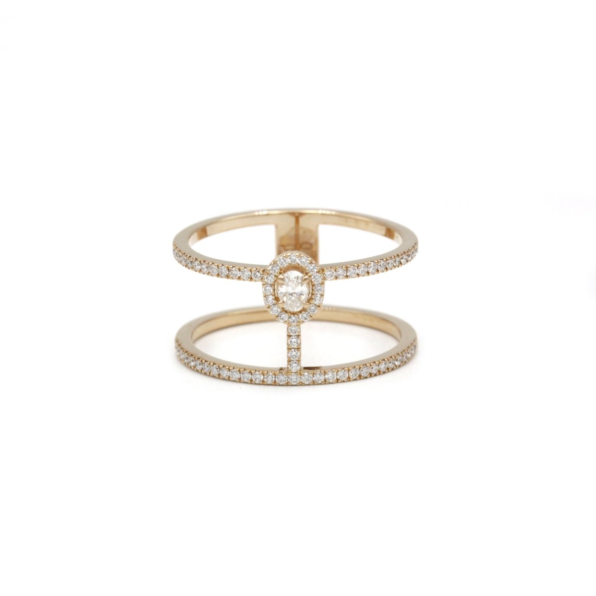 Bague Glam'Azone Messika en or rose avec diamants - Castafiore