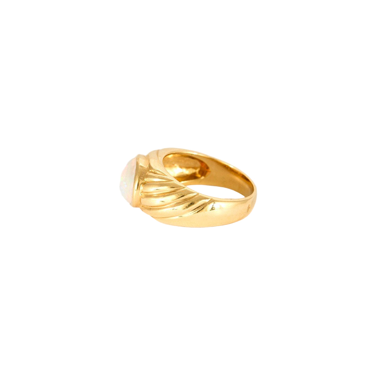Bague Godron en or jaune et opale - Castafiore