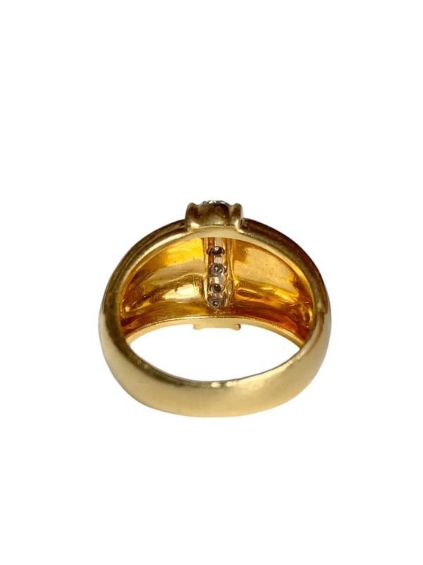 Bague godronné en or 18k et diamants - Castafiore