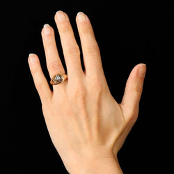 Ring rose gold diamond godronnée