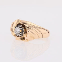 Ring rose gold diamond godronnée