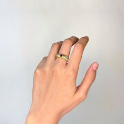 Bague Godronnée - Or, Diamants & Rubis - Castafiore