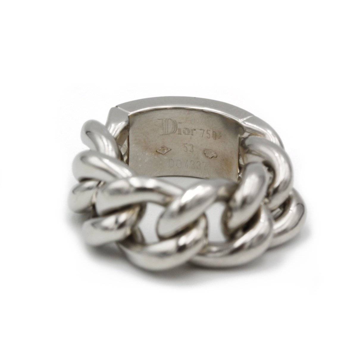 Christian Dior 18K Gourmette Chain Ring - Band, Rings