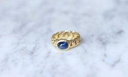 Bague Gourmette Or et Saphir Cabochon - Castafiore