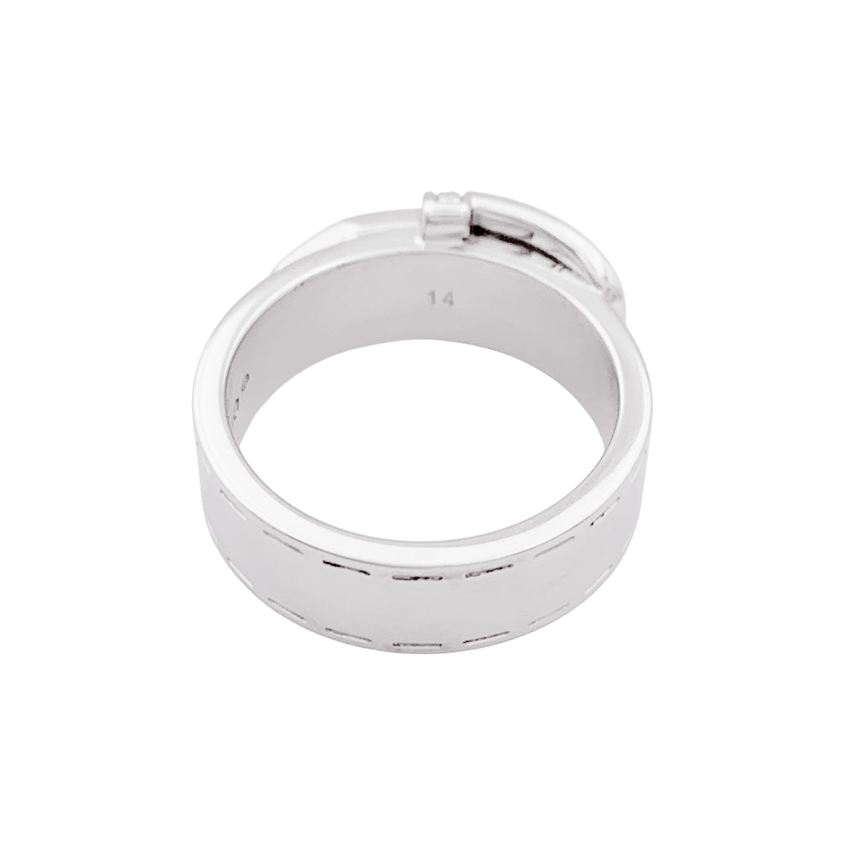 Bague GUCCI "Ceinture" en or blanc et diamants. - Castafiore