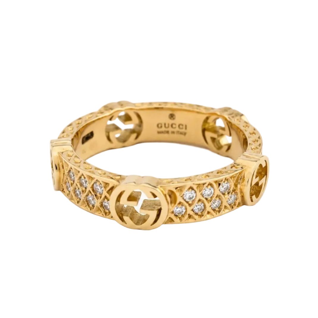Bague GUCCI en or jaune et diamants - Castafiore