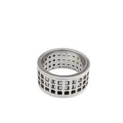 Bague GUCCI "Large Scroll" en or blanc et diamants - Castafiore