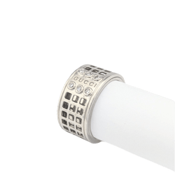 Bague GUCCI "Large Scroll" en or blanc et diamants - Castafiore