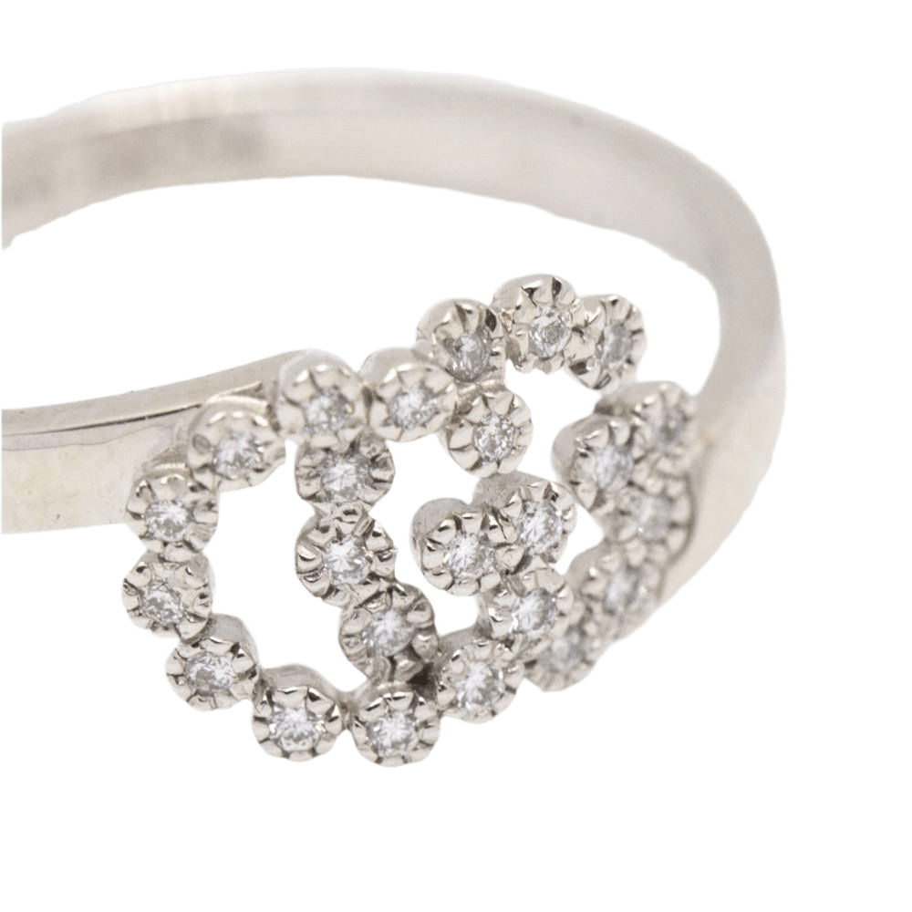 Bague GUCCI "Running G" en or blanc et diamants - Castafiore