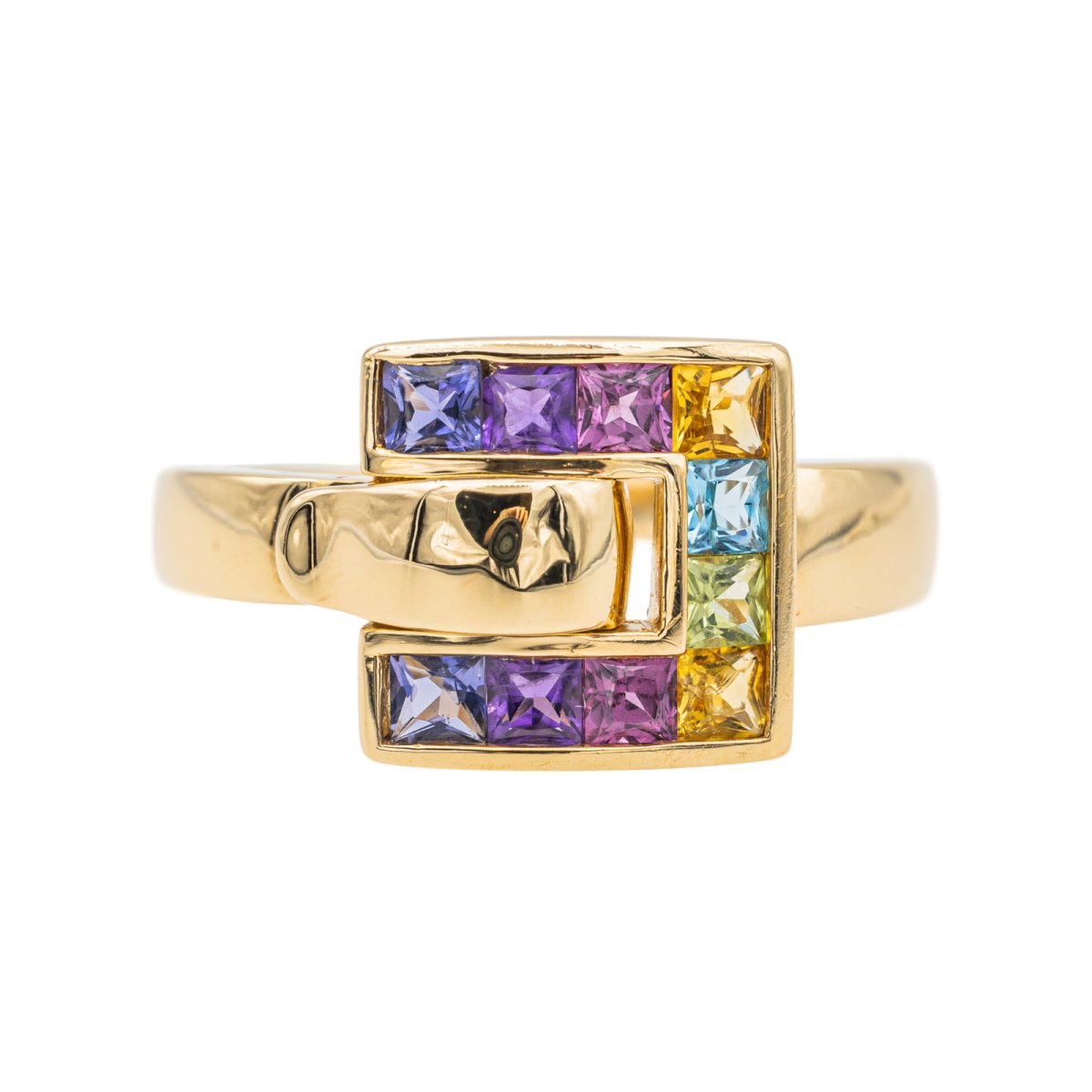 Bague Guy Laroche Boucle en or jaune avec citrine et autres pierres fines - Castafiore