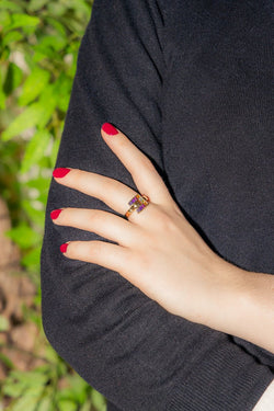 Bague Guy Laroche Boucle en or jaune avec citrine et autres pierres fines - Castafiore