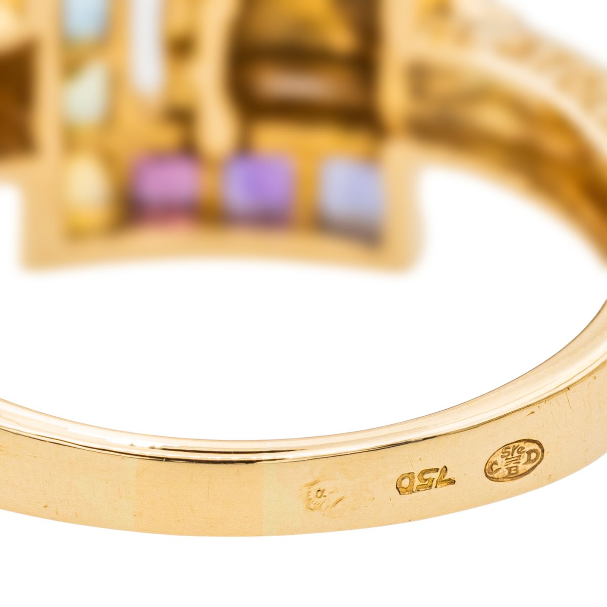 Bague Guy Laroche Boucle en or jaune avec citrine et autres pierres fines - Castafiore