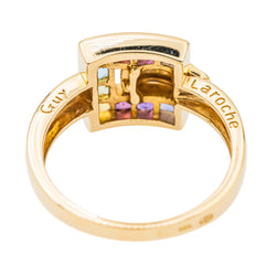 Bague Guy Laroche Boucle en or jaune avec citrine et autres pierres fines - Castafiore