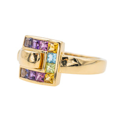 Bague Guy Laroche Boucle en or jaune avec citrine et autres pierres fines - Castafiore