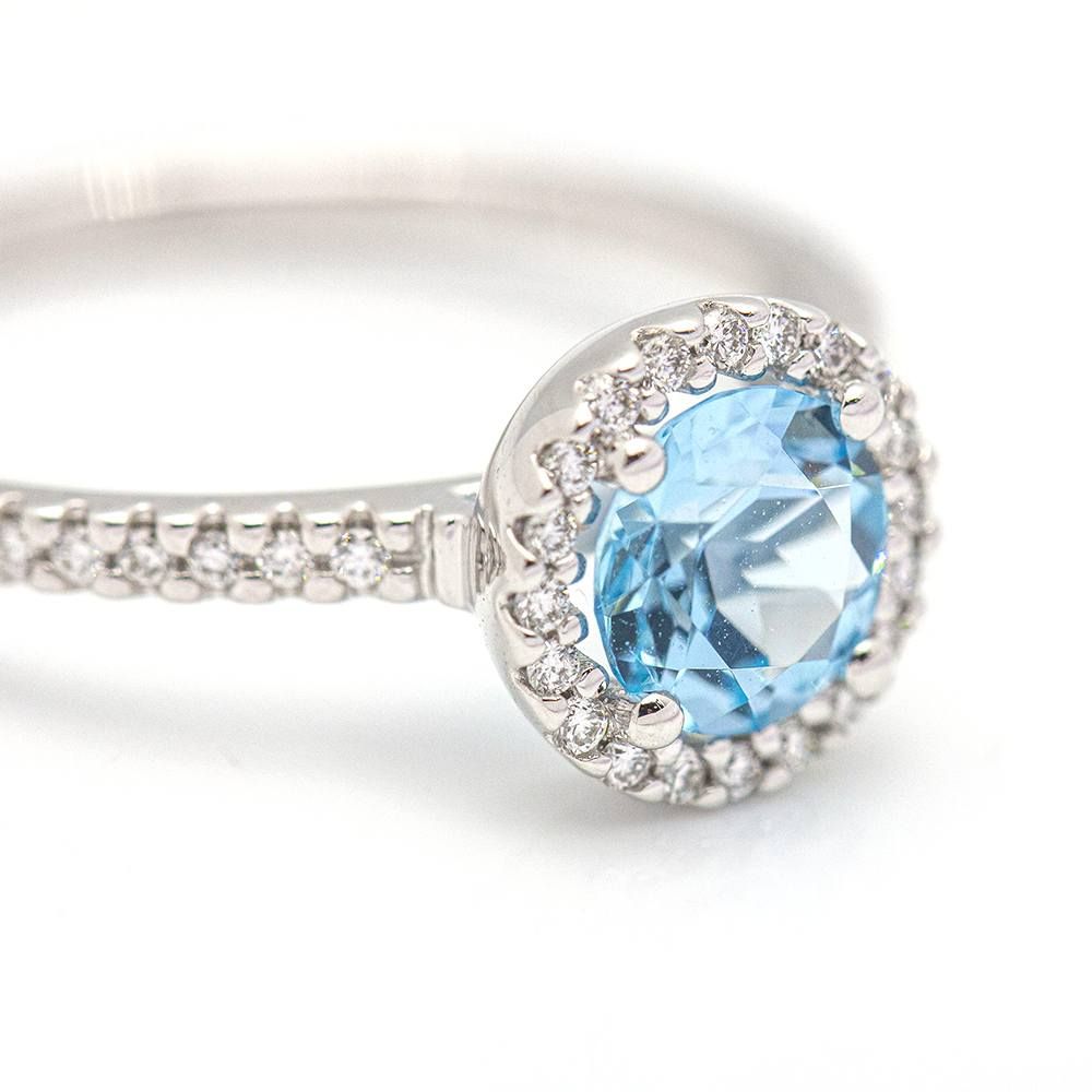 Bague HALO en or et diamants - Castafiore