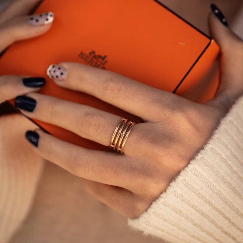 Bague HERMÈS "Ariane" en or rose - Castafiore