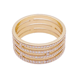 Bague Hermès, "Ariane", or rose, diamants. - Castafiore