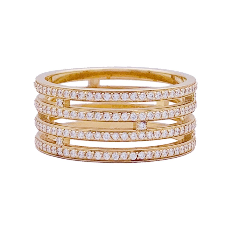 Bague Hermès, "Ariane", or rose, diamants. - Castafiore