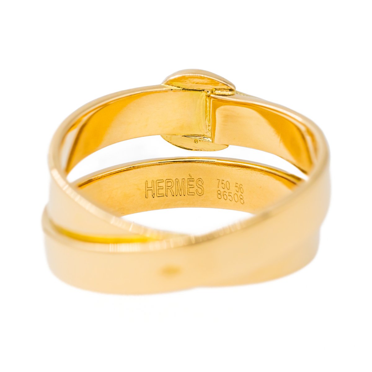 Bague HERMÈS "Ceinture" en or jaune - Castafiore