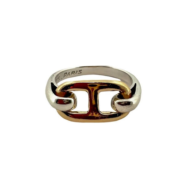 HERMÈS “Chaîne d'ancre” ring in yellow gold and silver – Castafiore