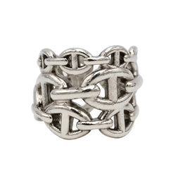 Bague HERMÈS "Chaîne d'ancre enchaînée" en argent - Castafiore