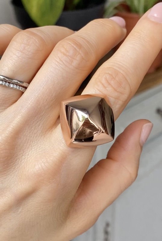 Bague HERMÈS "Collier de chien rock" en or rose 18k - Castafiore