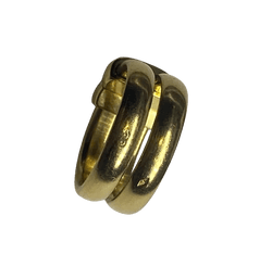 Bague HERMES Double anneau en or jaune et diamants - Castafiore