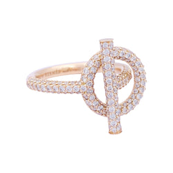 Bague HERMÈS "Echappée Hermès" or rose, diamants. - Castafiore