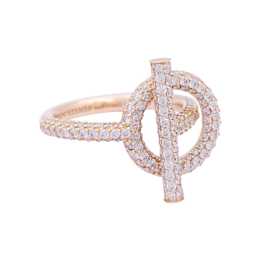 Bague HERMÈS "Echappée Hermès" or rose, diamants. - Castafiore