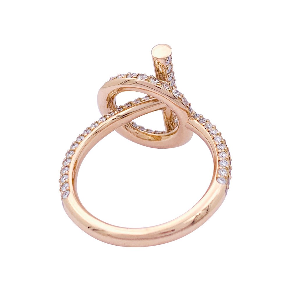 Bague HERMÈS "Echappée Hermès" or rose, diamants. - Castafiore