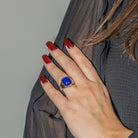 Bague HERMES en or blanc et lapis - lazuli - Castafiore