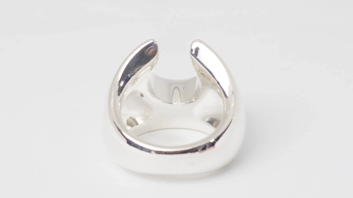 Bague HERMÈS, "Fer à cheval" en argent - Castafiore