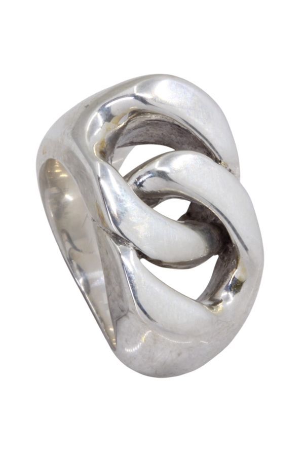 Bague HERMÈS Gourmette en argent - Castafiore