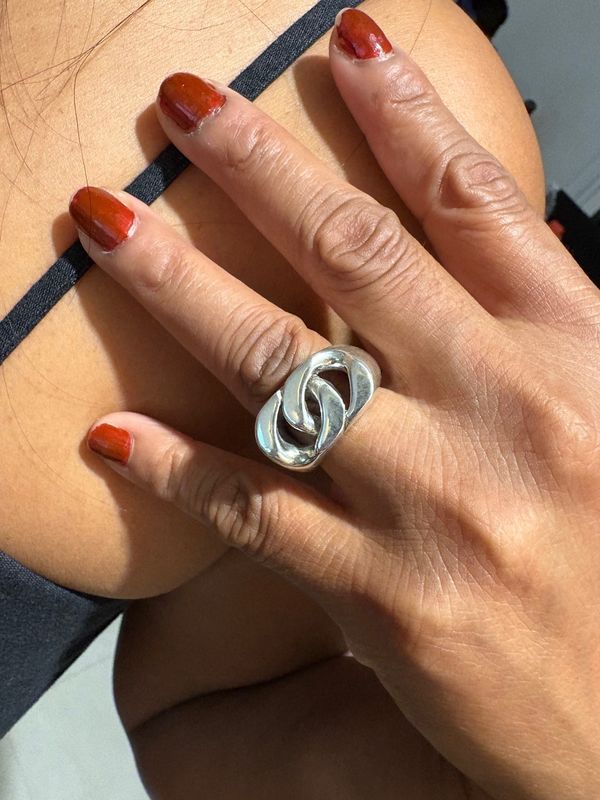 Bague HERMÈS Gourmette en argent - Castafiore