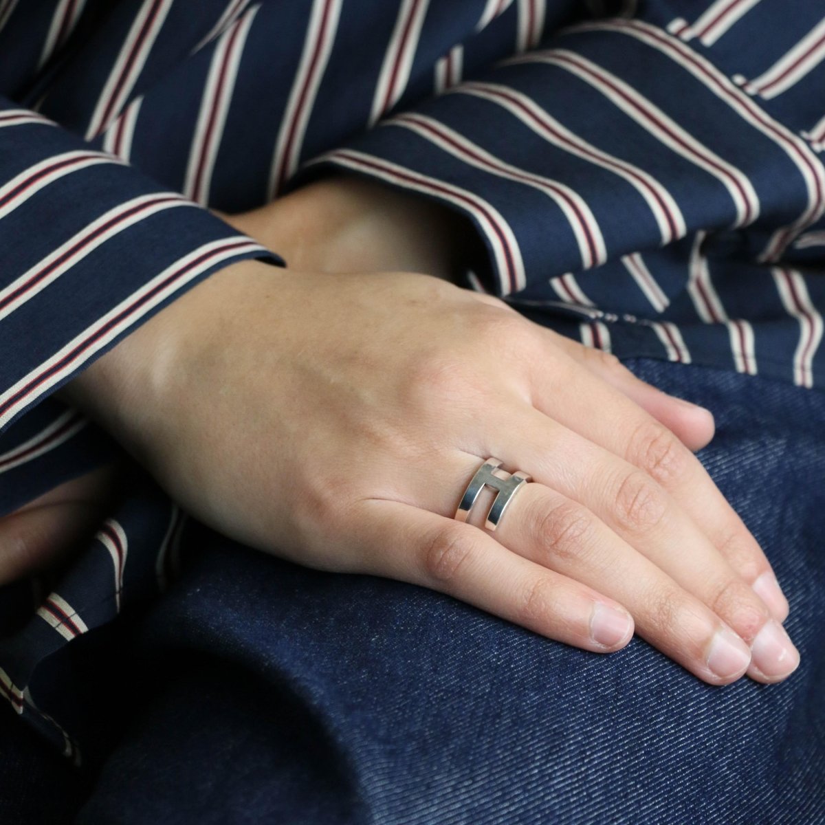 Bague HERMÈS "H" en argent - Castafiore