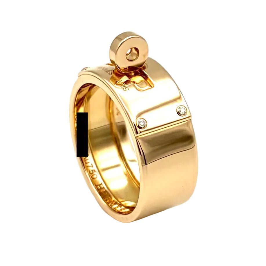 Bague HERMÈS "Kelly" en or rose et diamants - Castafiore