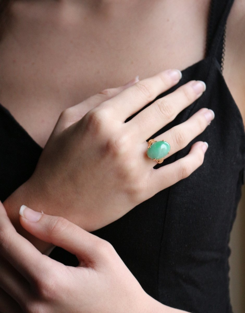 Bague Jade Or jaune - Castafiore