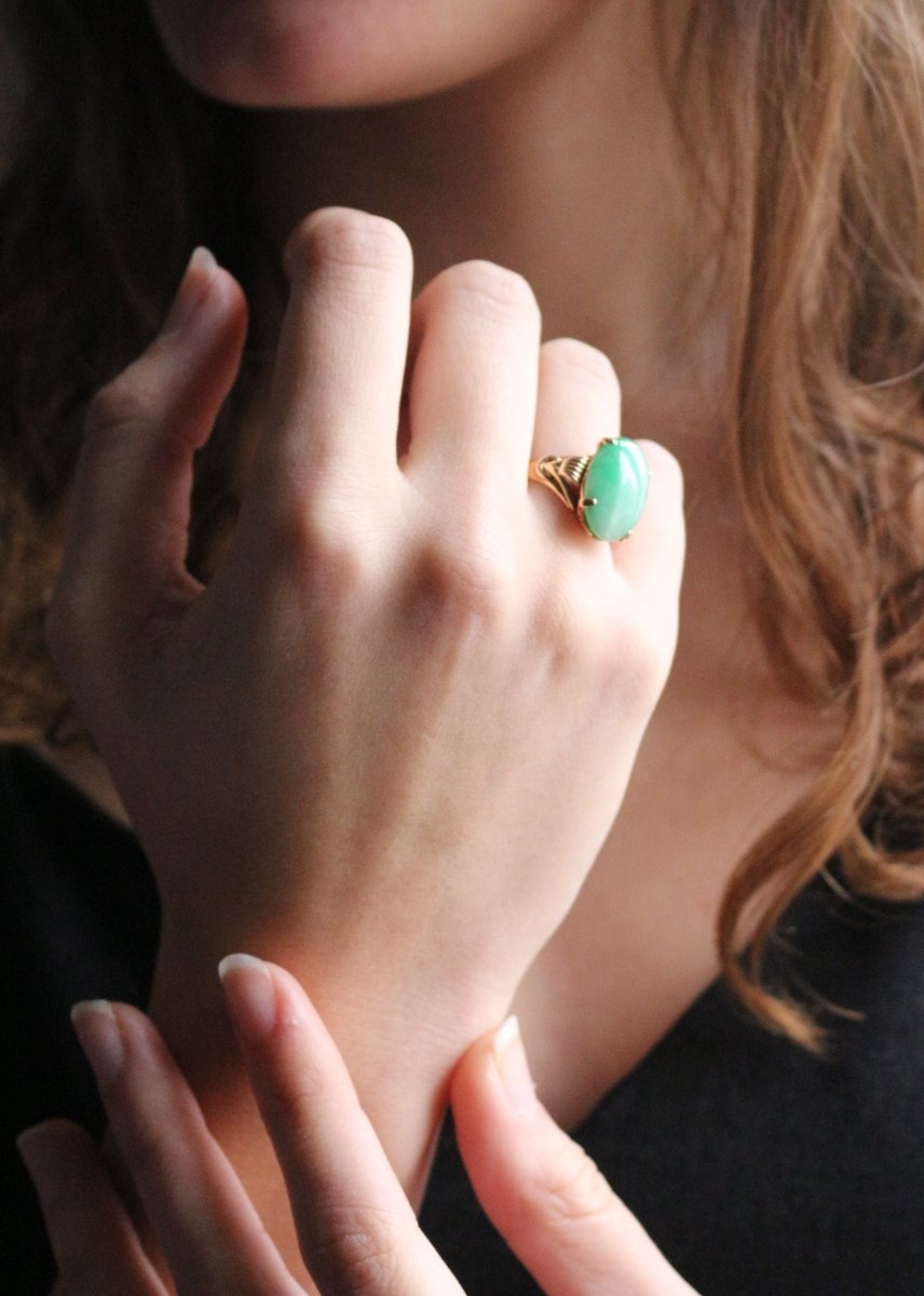 Bague Jade Or jaune - Castafiore