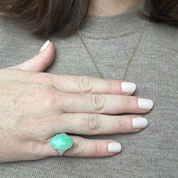 Ring oval jade