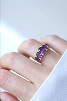 Bague jarretière améthystes et diamants - Castafiore