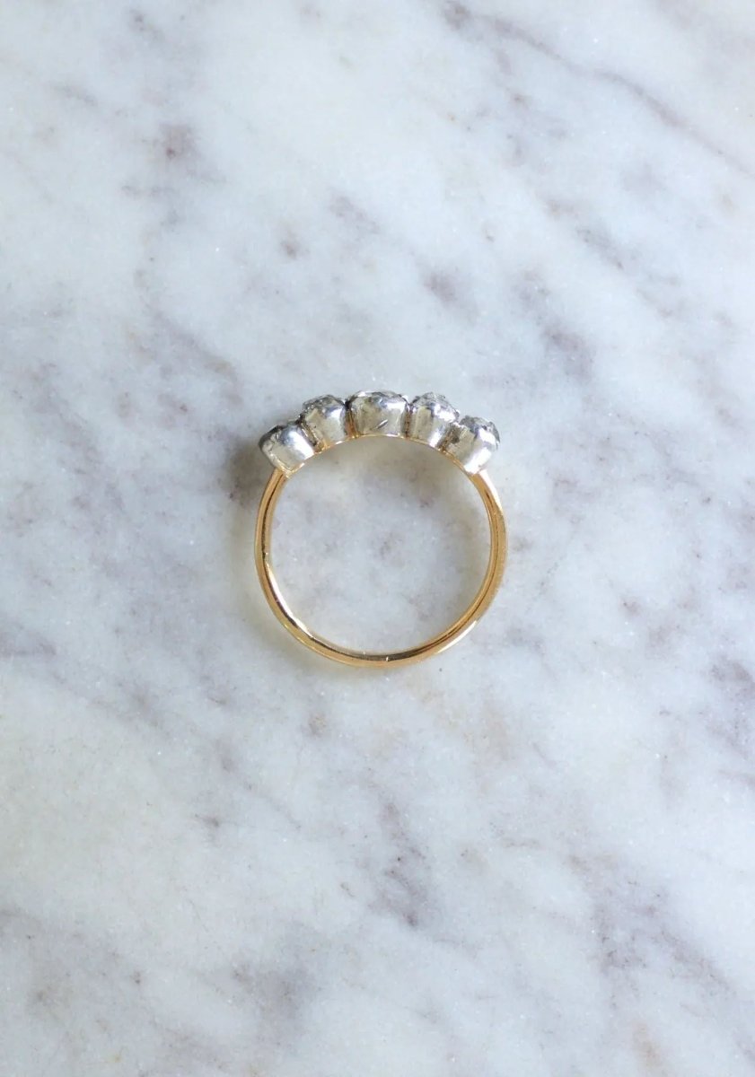 Bague jarretière ancienne diamants - Castafiore