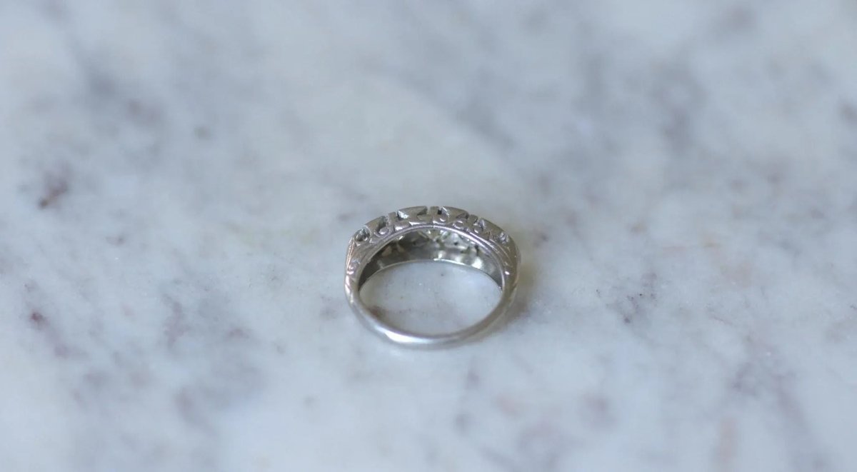Bague Jarretière Art Deco Diamants 1,05 Cts - Castafiore